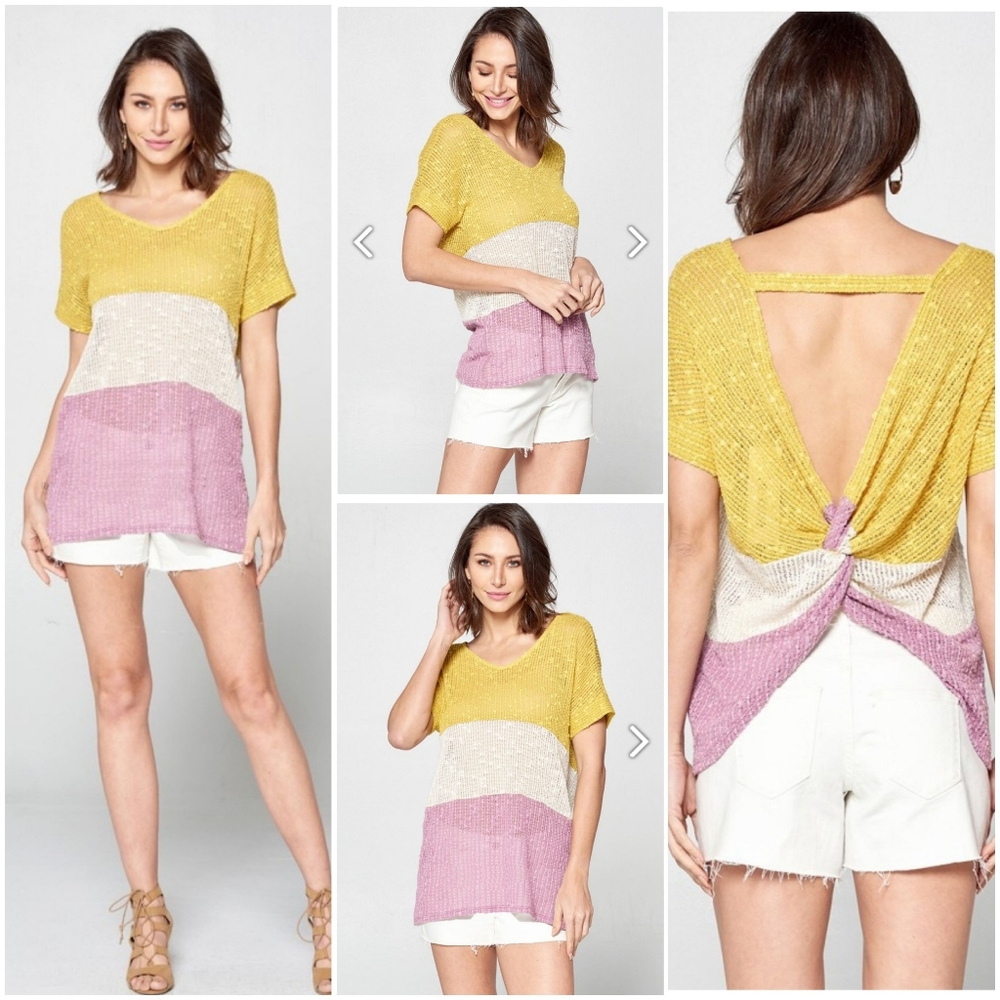 ODDI Knotted Back Knit Top